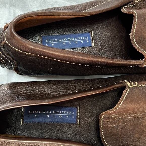 Giorgio Brutini Le Glove Dark Brown Slip-on Leather Loafers Size 11M - Picture 9 of 9
